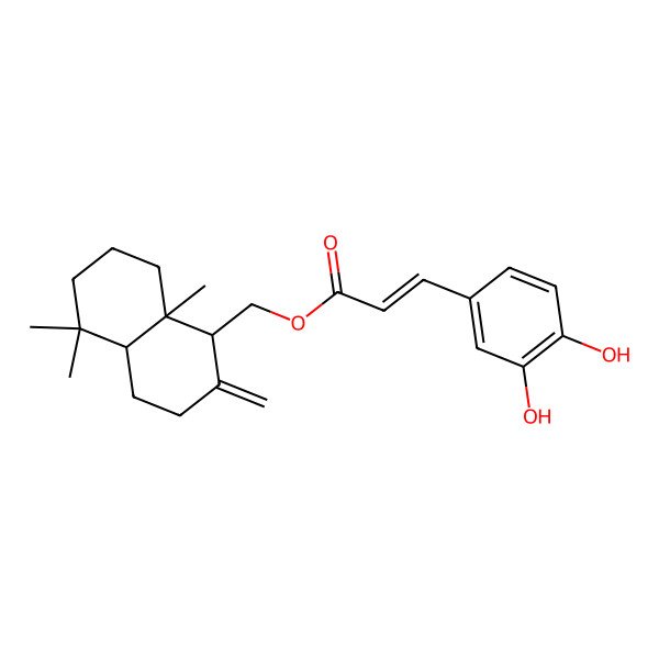2D Structure of [(1S,4aS,8aS)-5,5,8a-trimethyl-2-methylidene-3,4,4a,6,7,8-hexahydro-1H-naphthalen-1-yl]methyl (E)-3-(3,4-dihydroxyphenyl)prop-2-enoate