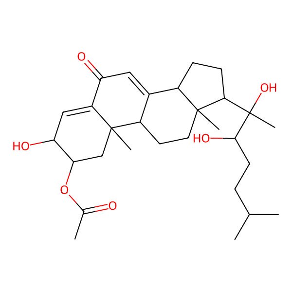 2D Structure of [(2S,3S,9S,10R,13S,14R,17S)-17-[(2R,3R)-2,3-dihydroxy-6-methylheptan-2-yl]-3-hydroxy-10,13-dimethyl-6-oxo-1,2,3,9,11,12,14,15,16,17-decahydrocyclopenta[a]phenanthren-2-yl] acetate