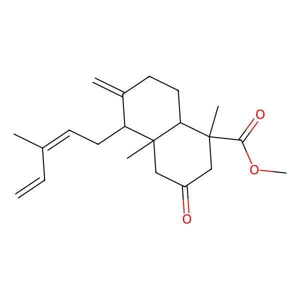 2D Structure of methyl (1S,4aS,5R,8aS)-1,4a-dimethyl-6-methylidene-5-[(2Z)-3-methylpenta-2,4-dienyl]-3-oxo-2,4,5,7,8,8a-hexahydronaphthalene-1-carboxylate