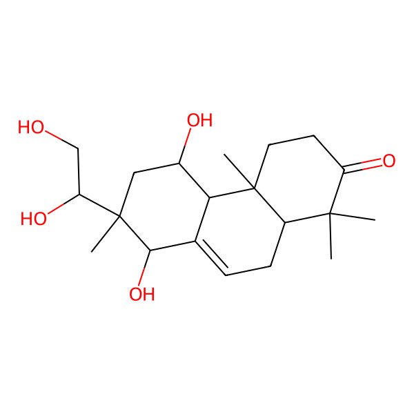 2D Structure of (4aS,4bR,5R,7S,8R,10aR)-7-[(1S)-1,2-dihydroxyethyl]-5,8-dihydroxy-1,1,4a,7-tetramethyl-3,4,4b,5,6,8,10,10a-octahydrophenanthren-2-one