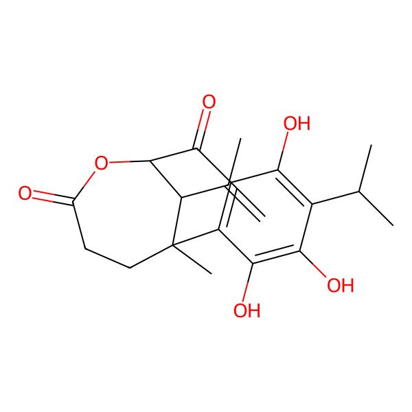 2D Structure of (1S,9R,14S)-3,4,6-trihydroxy-1-methyl-5-propan-2-yl-14-prop-1-en-2-yl-10-oxatricyclo[7.4.1.02,7]tetradeca-2(7),3,5-triene-8,11-dione