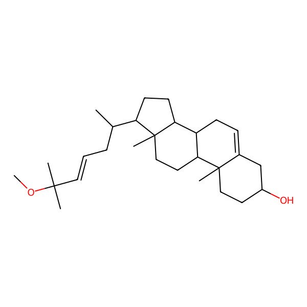 2D Structure of 17-(6-methoxy-6-methylhept-4-en-2-yl)-10,13-dimethyl-2,3,4,7,8,9,11,12,14,15,16,17-dodecahydro-1H-cyclopenta[a]phenanthren-3-ol