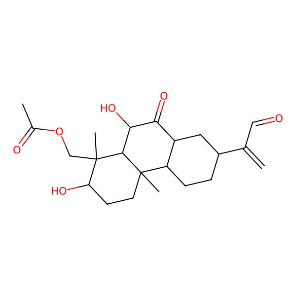 2D Structure of [2,10-dihydroxy-1,4a-dimethyl-9-oxo-7-(3-oxoprop-1-en-2-yl)-3,4,4b,5,6,7,8,8a,10,10a-decahydro-2H-phenanthren-1-yl]methyl acetate