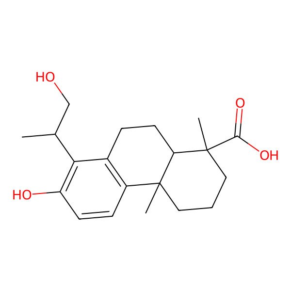 2D Structure of (1S,4aS,10aR)-7-hydroxy-8-[(2S)-1-hydroxypropan-2-yl]-1,4a-dimethyl-2,3,4,9,10,10a-hexahydrophenanthrene-1-carboxylic acid