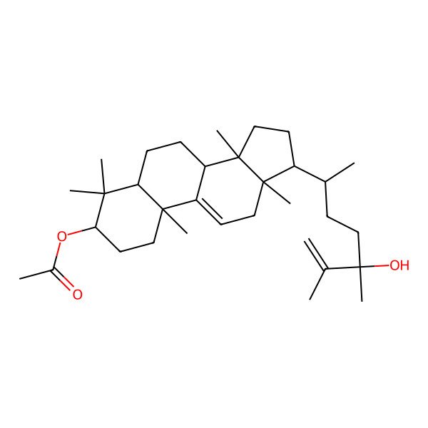 2D Structure of [17-(5-hydroxy-5,6-dimethylhept-6-en-2-yl)-4,4,10,13,14-pentamethyl-2,3,5,6,7,8,12,15,16,17-decahydro-1H-cyclopenta[a]phenanthren-3-yl] acetate