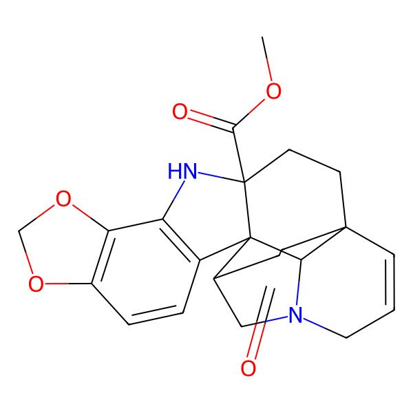 2D Structure of Methyl 20-oxo-8,10-dioxa-5,17-diazaheptacyclo[15.4.3.01,16.04,15.06,14.07,11.015,19]tetracosa-6(14),7(11),12,22-tetraene-4-carboxylate