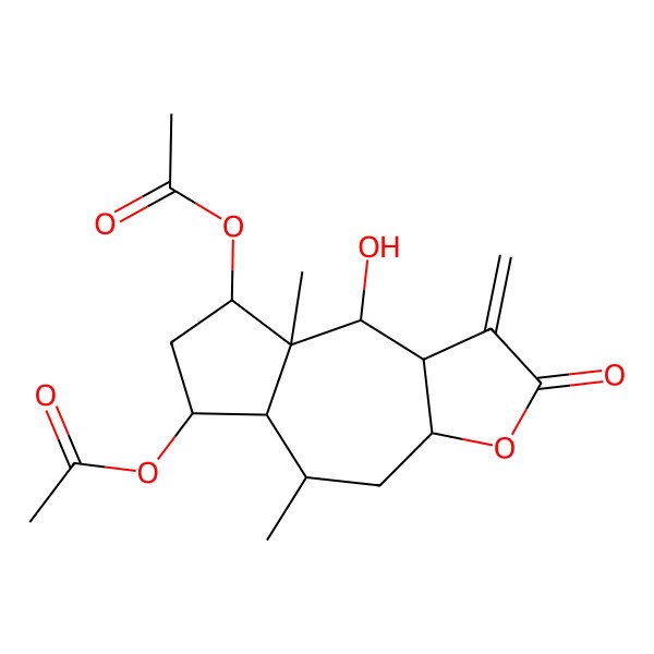 2D Structure of [(3aS,5S,5aS,6S,8S,8aR,9S,9aS)-8-acetyloxy-9-hydroxy-5,8a-dimethyl-1-methylidene-2-oxo-4,5,5a,6,7,8,9,9a-octahydro-3aH-azuleno[6,5-b]furan-6-yl] acetate