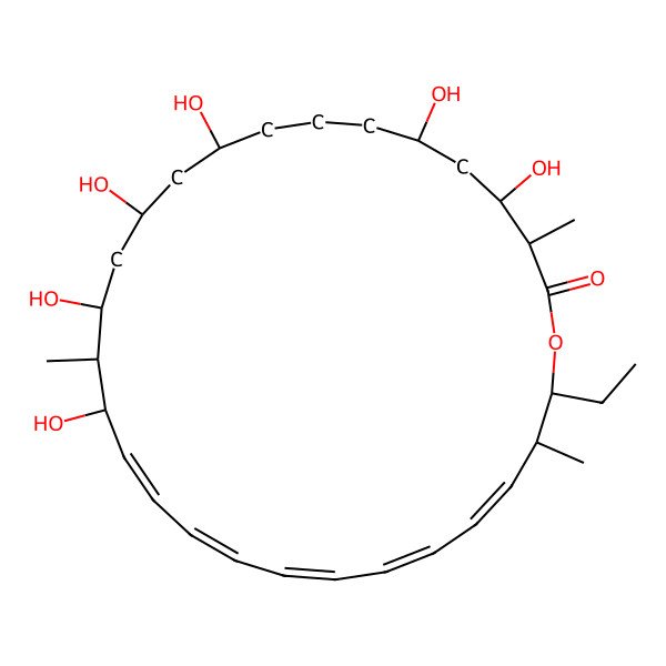 2D Structure of 28-Ethyl-4,6,10,12,14,16-hexahydroxy-3,15,27-trimethyl-1-oxacyclooctacosa-17,19,21,23,25-pentaen-2-one