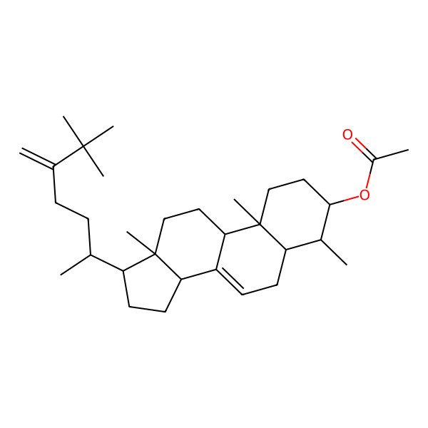 2D Structure of [17-(6,6-dimethyl-5-methylideneheptan-2-yl)-4,10,13-trimethyl-2,3,4,5,6,9,11,12,14,15,16,17-dodecahydro-1H-cyclopenta[a]phenanthren-3-yl] acetate