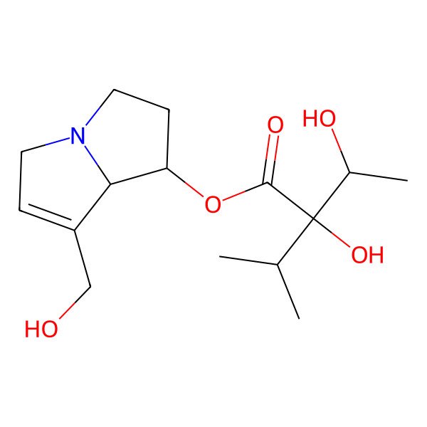 2D Structure of [7-(hydroxymethyl)-2,3,5,8-tetrahydro-1H-pyrrolizin-1-yl] 2-hydroxy-2-(1-hydroxyethyl)-3-methylbutanoate
