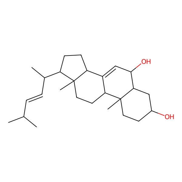 2D Structure of (3S,5S,6R,9R,10R,13R,14R,17R)-10,13-dimethyl-17-[(E,2R)-5-methylhex-3-en-2-yl]-2,3,4,5,6,9,11,12,14,15,16,17-dodecahydro-1H-cyclopenta[a]phenanthrene-3,6-diol