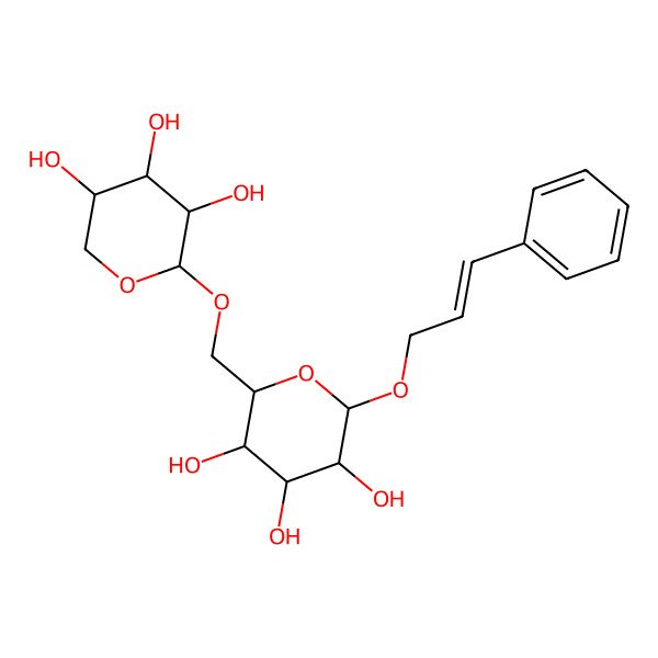 2D Structure of (2R,3R,4S,5R,6R)-2-[(E)-3-phenylprop-2-enoxy]-6-[[(2R,3R,4R,5R)-3,4,5-trihydroxyoxan-2-yl]oxymethyl]oxane-3,4,5-triol
