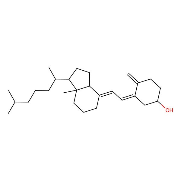 2D Structure of (1S,3Z)-3-[(2E)-2-[(1R,3AR,7AS)-7A-Methyl-1-[(2R)-6-methylheptan-2-YL]-2,3,3A,5,6,7-hexahydro-1H-inden-4-ylidene]ethylidene]-4-methylidene-cyclohexan-1-OL