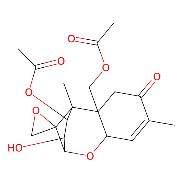 2D Structure of [(1R,2R,7R,9R,10R,11S,12R)-11-acetyloxy-10-hydroxy-1,5-dimethyl-4-oxospiro[8-oxatricyclo[7.2.1.02,7]dodec-5-ene-12,2'-oxirane]-2-yl]methyl acetate