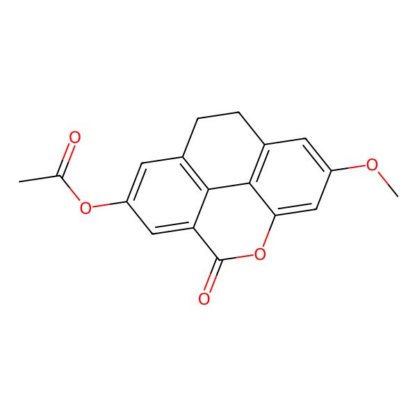 2D Structure of (13-Methoxy-3-oxo-2-oxatetracyclo[6.6.2.04,16.011,15]hexadeca-1(14),4,6,8(16),11(15),12-hexaen-6-yl) acetate