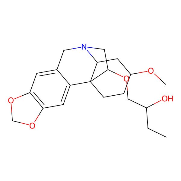 2D Structure of 1-[(15-Methoxy-5,7-dioxa-12-azapentacyclo[10.5.2.01,13.02,10.04,8]nonadeca-2,4(8),9-trien-18-yl)oxy]butan-2-ol