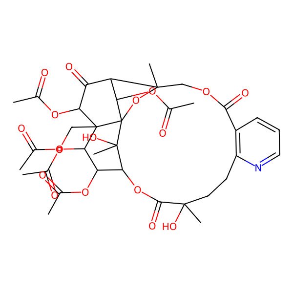 2D Structure of [(1R,3S,15S,18R,19S,20S,21R,22R,24S,25R,26S)-19,20,22,25-tetraacetyloxy-15,26-dihydroxy-3,15,26-trimethyl-6,16,23-trioxo-2,5,17-trioxa-11-azapentacyclo[16.7.1.01,21.03,24.07,12]hexacosa-7(12),8,10-trien-21-yl]methyl acetate