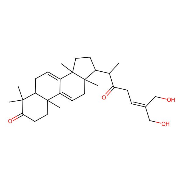 2D Structure of 17-[7-Hydroxy-6-(hydroxymethyl)-3-oxohept-5-en-2-yl]-4,4,10,13,14-pentamethyl-1,2,5,6,12,15,16,17-octahydrocyclopenta[a]phenanthren-3-one