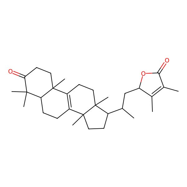2D Structure of 3,4-dimethyl-2-[2-(4,4,10,13,14-pentamethyl-3-oxo-1,2,5,6,7,11,12,15,16,17-decahydrocyclopenta[a]phenanthren-17-yl)propyl]-2H-furan-5-one