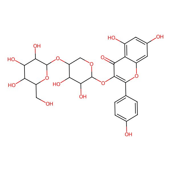 2D Structure of 3-[3,4-Dihydroxy-5-[3,4,5-trihydroxy-6-(hydroxymethyl)oxan-2-yl]oxyoxan-2-yl]oxy-5,7-dihydroxy-2-(4-hydroxyphenyl)chromen-4-one