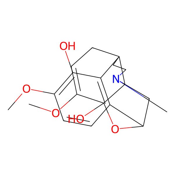 2D Structure of 4,12-Dimethoxy-17-methyl-18-oxa-17-azapentacyclo[8.4.3.18,11.01,10.02,7]octadeca-2(7),3,5,12-tetraene-3,11-diol