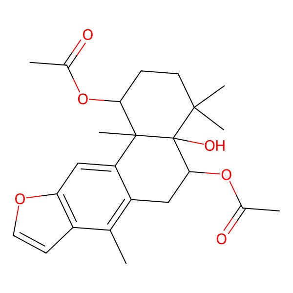 2D Structure of [(1S,4aR,5S,11bS)-5-acetyloxy-4a-hydroxy-4,4,7,11b-tetramethyl-2,3,5,6-tetrahydro-1H-naphtho[2,1-f][1]benzofuran-1-yl] acetate