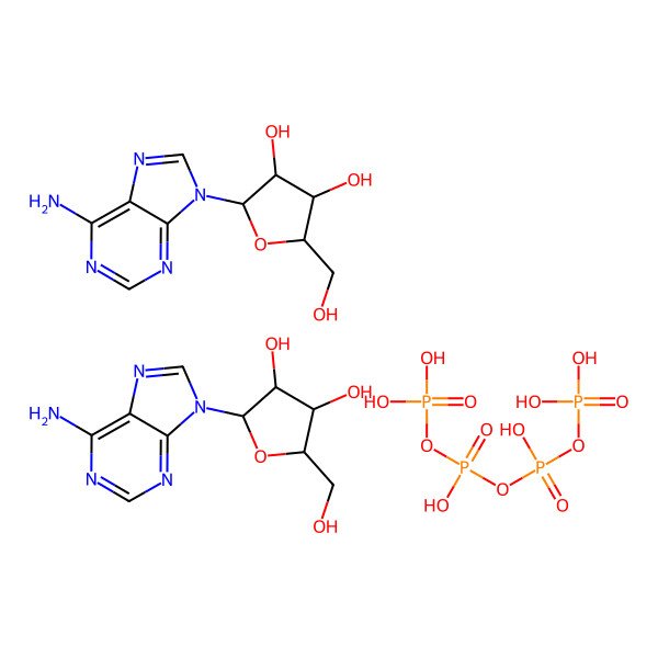 2D Structure of (2R,3R,4S,5R)-2-(6-aminopurin-9-yl)-5-(hydroxymethyl)oxolane-3,4-diol;[hydroxy(phosphonooxy)phosphoryl] phosphono hydrogen phosphate
