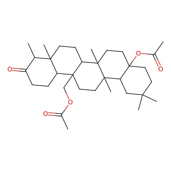 2D Structure of (4a-acetyloxy-2,2,6a,8a,9,14a-hexamethyl-10-oxo-3,4,5,6,6b,7,8,9,11,12,12a,13,14,14b-tetradecahydro-1H-picen-6a-yl)methyl acetate