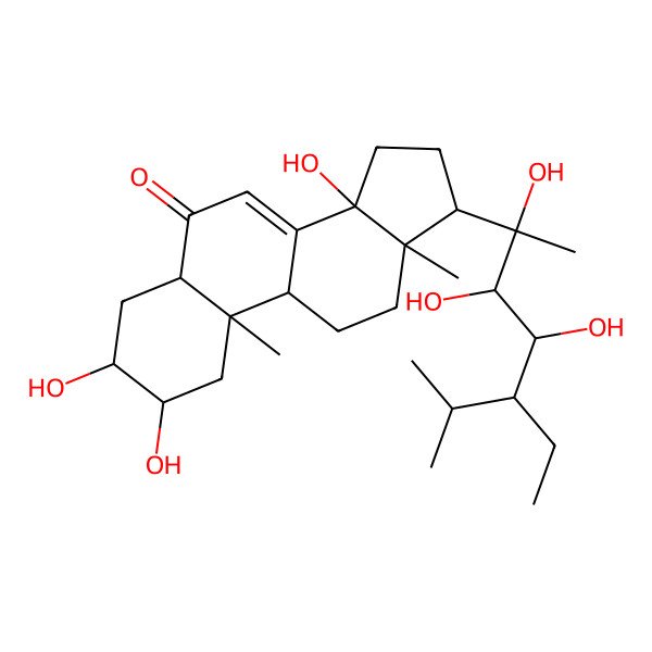 2D Structure of 17-(5-ethyl-2,3,4-trihydroxy-6-methylheptan-2-yl)-2,3,14-trihydroxy-10,13-dimethyl-2,3,4,5,9,11,12,15,16,17-decahydro-1H-cyclopenta[a]phenanthren-6-one