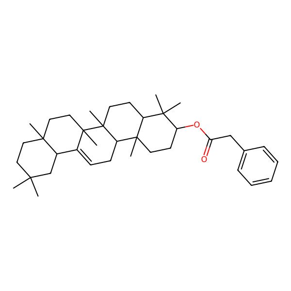 2D Structure of [(3S,6aR,6bS,8aR,14bR)-4,4,6a,6b,8a,11,11,14b-octamethyl-1,2,3,4a,5,6,7,8,9,10,12,12a,14,14a-tetradecahydropicen-3-yl] 2-phenylacetate
