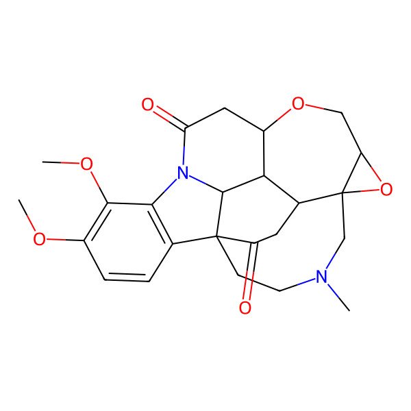 2D Structure of (1S,6R,8R,11R,23R,24R,25S)-16,17-dimethoxy-4-methyl-7,10-dioxa-4,14-diazaheptacyclo[12.6.5.01,25.06,8.06,23.011,24.015,20]pentacosa-15(20),16,18-triene-13,21-dione