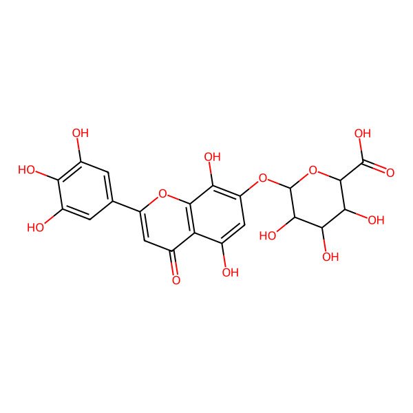 2D Structure of 6-[5,8-Dihydroxy-4-oxo-2-(3,4,5-trihydroxyphenyl)chromen-7-yl]oxy-3,4,5-trihydroxyoxane-2-carboxylic acid