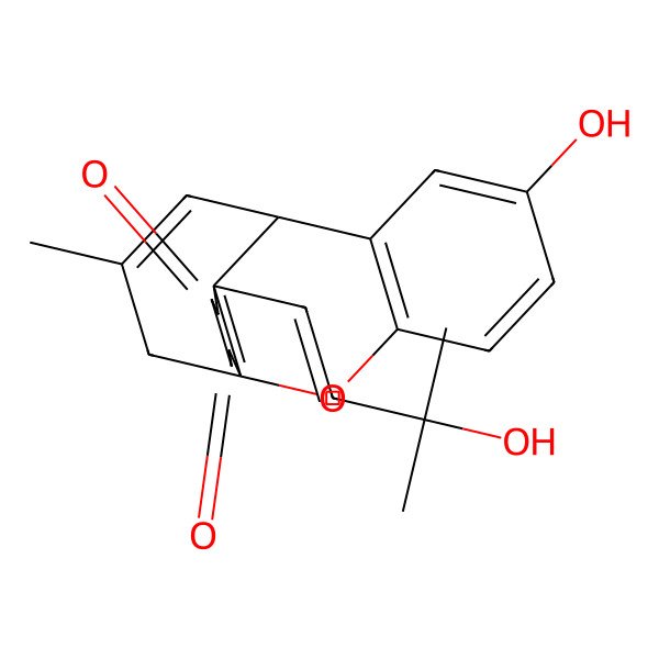 2D Structure of 6-Hydroxy-10-(3-hydroxy-3-methylbut-1-enyl)-16-methyl-2-oxatetracyclo[7.5.3.01,10.03,8]heptadeca-3(8),4,6,12,16-pentaene-11,14-dione