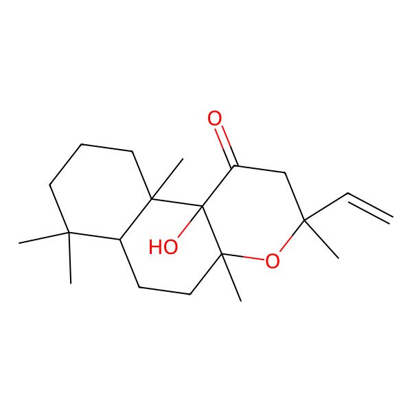 2D Structure of (3R,4aR,6aR,10aS,10bS)-3-ethenyl-10b-hydroxy-3,4a,7,7,10a-pentamethyl-5,6,6a,8,9,10-hexahydro-2H-benzo[f]chromen-1-one