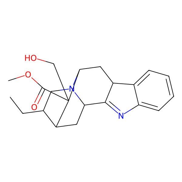 2D Structure of methyl (1S,10R,12S,13R,14S,15R)-15-ethyl-13-(hydroxymethyl)-3,17-diazapentacyclo[12.3.1.02,10.04,9.012,17]octadeca-2,4,6,8-tetraene-13-carboxylate