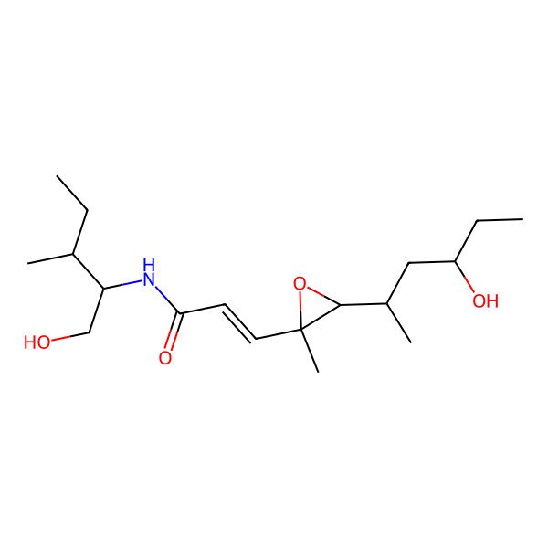 2D Structure of 3-[(2R,3S)-3-[(2S,4R)-4-hydroxyhexan-2-yl]-2-methyloxiran-2-yl]-N-[(2S,3S)-1-hydroxy-3-methylpentan-2-yl]prop-2-enamide