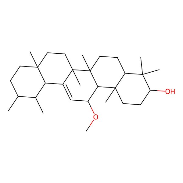 2D Structure of 14-methoxy-4,4,6a,6b,8a,11,12,14b-octamethyl-2,3,4a,5,6,7,8,9,10,11,12,12a,14,14a-tetradecahydro-1H-picen-3-ol