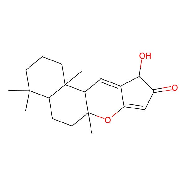 2D Structure of (1R,2S,7S,10S,15S)-15-hydroxy-2,6,6,10-tetramethyl-11-oxatetracyclo[8.7.0.02,7.012,16]heptadeca-12,16-dien-14-one
