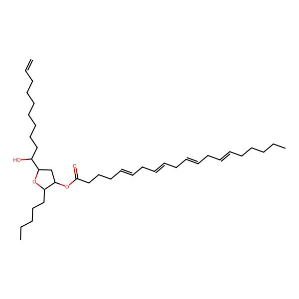 2D Structure of [(2S,3S,5R)-5-[(1S)-1-hydroxydec-9-enyl]-2-pentyloxolan-3-yl] (5Z,8Z,11Z,14Z)-icosa-5,8,11,14-tetraenoate