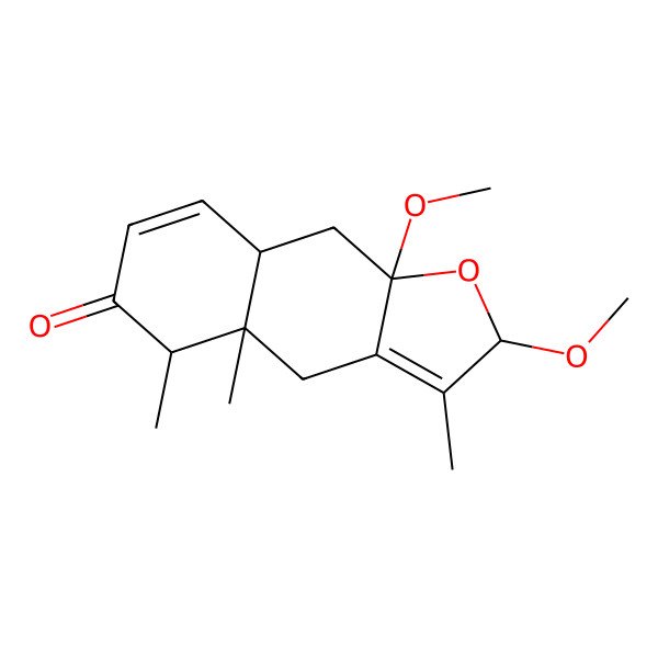 2D Structure of (2R,4aS,5R,8aR,9aR)-2,9a-dimethoxy-3,4a,5-trimethyl-4,5,8a,9-tetrahydro-2H-benzo[f][1]benzofuran-6-one