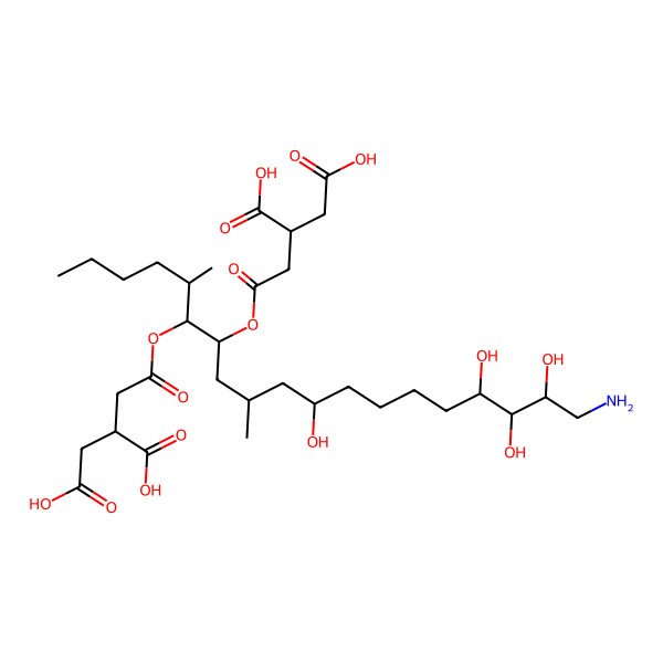 2D Structure of 2-[2-[19-Amino-6-(3,4-dicarboxybutanoyloxy)-11,16,17,18-tetrahydroxy-5,9-dimethylnonadecan-7-yl]oxy-2-oxoethyl]butanedioic acid