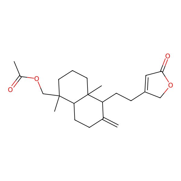 2D Structure of [1,4a-dimethyl-6-methylidene-5-[2-(5-oxo-2H-furan-3-yl)ethyl]-3,4,5,7,8,8a-hexahydro-2H-naphthalen-1-yl]methyl acetate