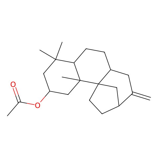 2D Structure of [(1S,2S,4S,7S,10S,13S)-2,6,6-trimethyl-12-methylidene-4-tetracyclo[11.2.1.01,10.02,7]hexadecanyl] acetate