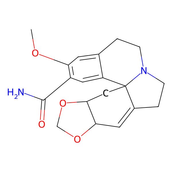 2D Structure of 17-Methoxy-4,6-dioxa-12-azapentacyclo[10.8.0.01,9.03,7.015,20]icosa-8,15,17,19-tetraene-18-carboxamide