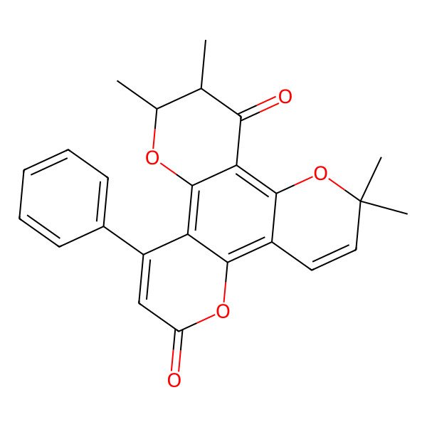 2D Structure of 10,11,16,16-Tetramethyl-6-phenyl-3,9,15-trioxatetracyclo[12.4.0.02,7.08,13]octadeca-1,5,7,13,17-pentaene-4,12-dione