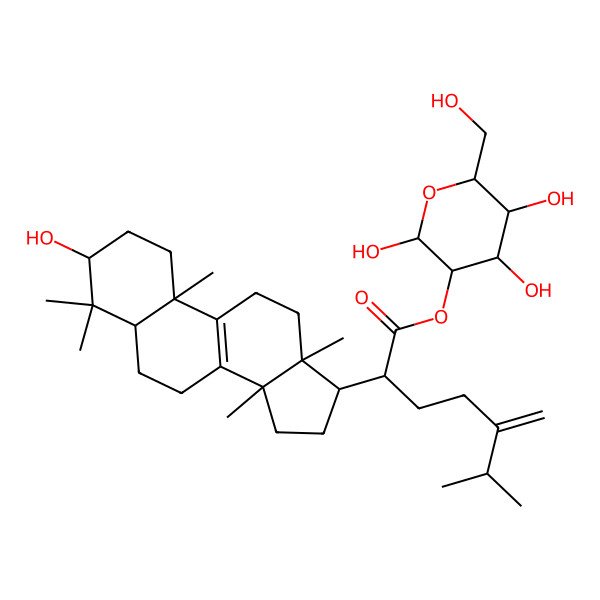 2D Structure of [2,4,5-trihydroxy-6-(hydroxymethyl)oxan-3-yl] 2-(3-hydroxy-4,4,10,13,14-pentamethyl-2,3,5,6,7,11,12,15,16,17-decahydro-1H-cyclopenta[a]phenanthren-17-yl)-6-methyl-5-methylideneheptanoate