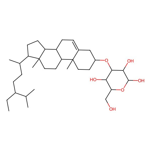 2D Structure of 4-[[17-(5-ethyl-6-methylheptan-2-yl)-10,13-dimethyl-2,3,4,7,8,9,11,12,14,15,16,17-dodecahydro-1H-cyclopenta[a]phenanthren-3-yl]oxy]-6-(hydroxymethyl)oxane-2,3,5-triol