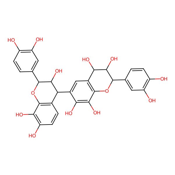 2D Structure of (2R,3R,4S)-2-(3,4-dihydroxyphenyl)-6-[(2R,3R,4S)-2-(3,4-dihydroxyphenyl)-3,7,8-trihydroxy-3,4-dihydro-2H-chromen-4-yl]-3,4-dihydro-2H-chromene-3,4,7,8-tetrol