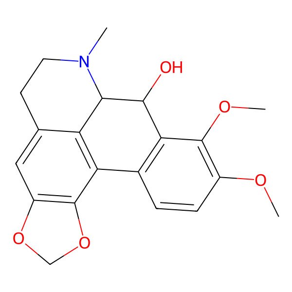 2D Structure of 15,16-Dimethoxy-11-methyl-3,5-dioxa-11-azapentacyclo[10.7.1.02,6.08,20.014,19]icosa-1(20),2(6),7,14(19),15,17-hexaen-13-ol