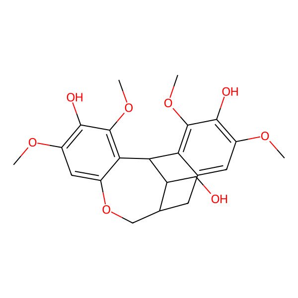 2D Structure of 18-(Hydroxymethyl)-3,5,14,16-tetramethoxy-8-oxatetracyclo[8.7.1.02,7.012,17]octadeca-2,4,6,12,14,16-hexaene-4,15-diol